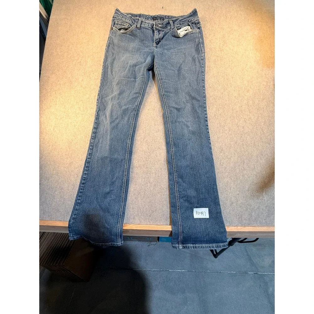 Blue Asphalt Womens Bootcut Jeans Size 13x31 Medium Wash Low Rise Double Button